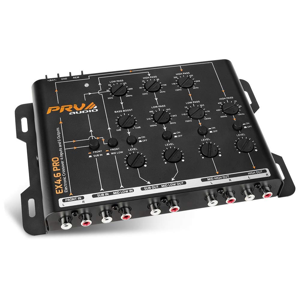 Crossover Car Audio EX4.6 PRO 4 Way or 3 Way Electronic Crossover